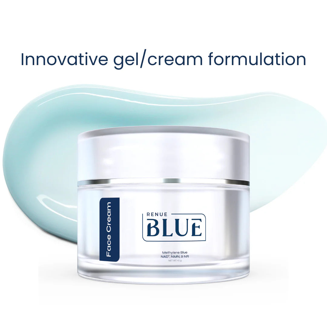 Renue Blue⢠Face Cream with Methylene Blue, NADāŗ, NMN, NR (Liposomal)