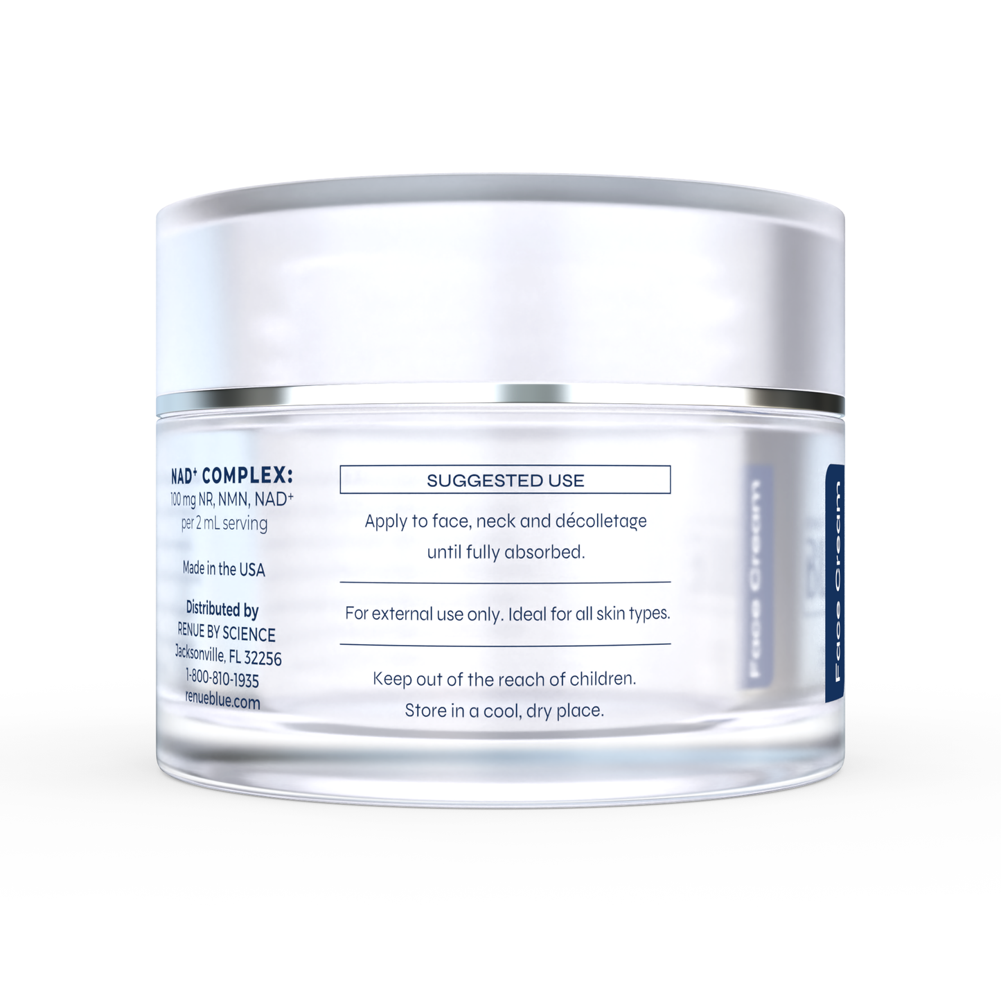 Renue Blue⢠Face Cream with Methylene Blue, NADāŗ, NMN, NR (Liposomal)