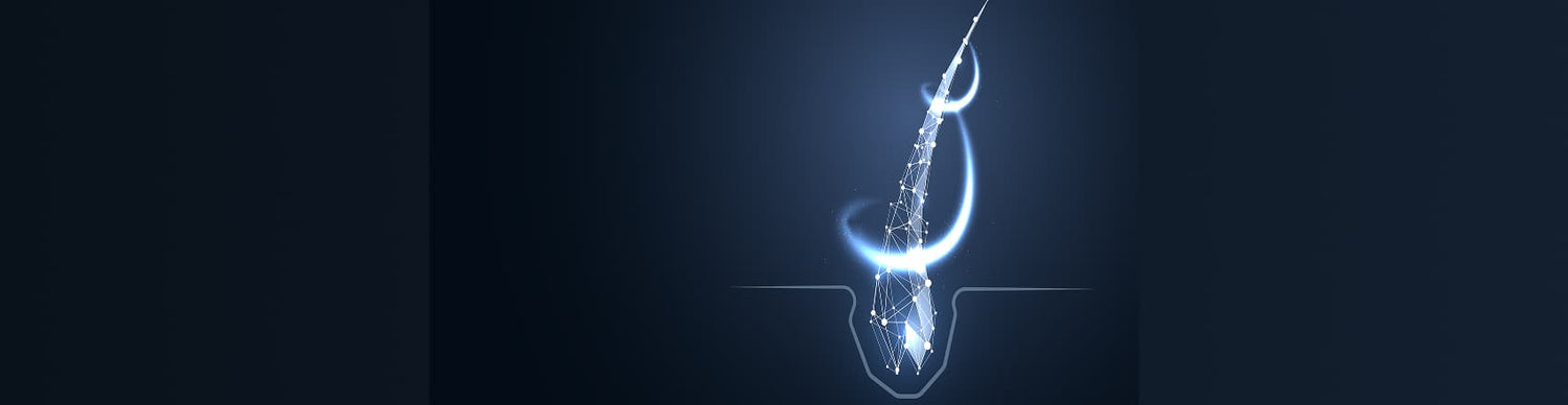 Glowing fishing hook on a dark background