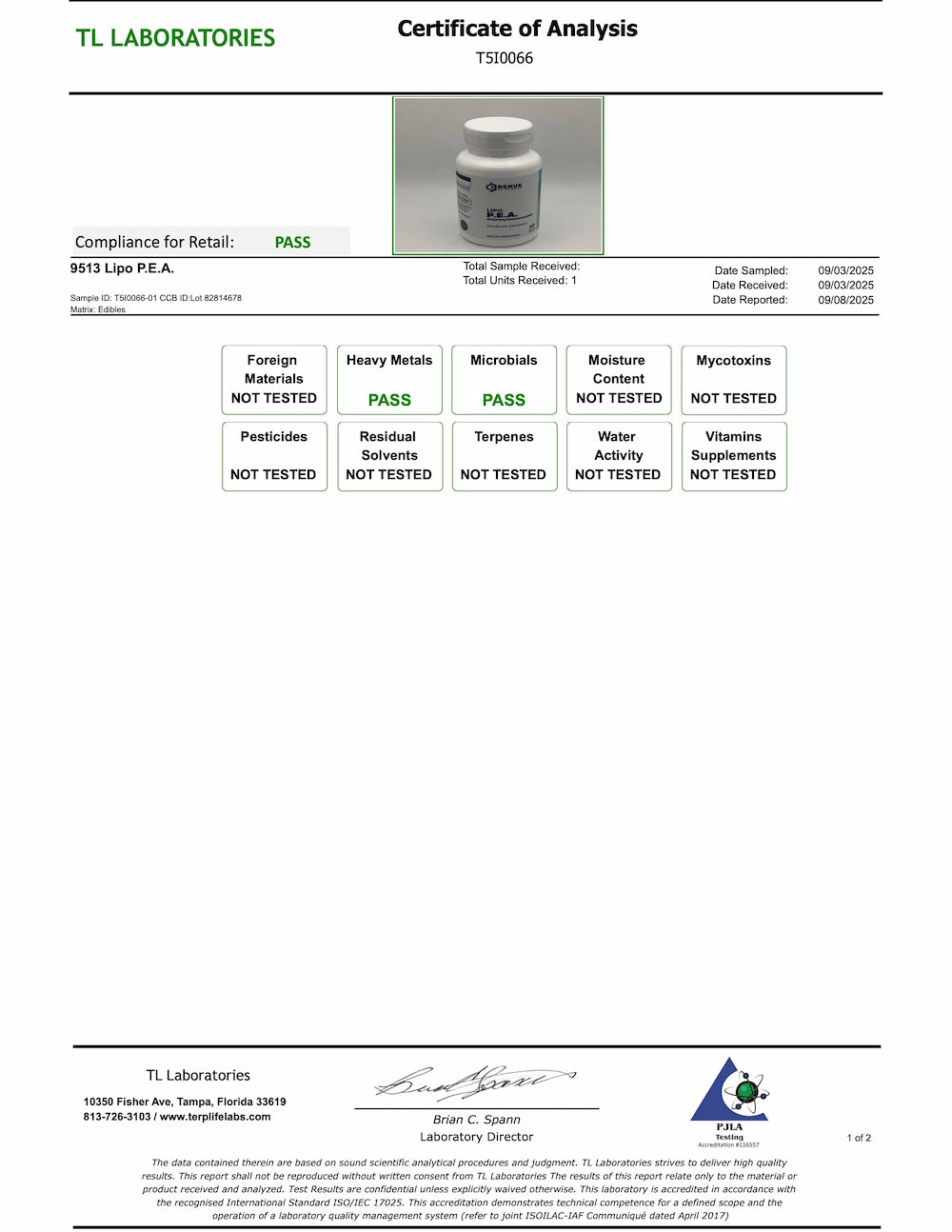 P.E.A. - Palmitoylethanolamide (Liposomal)