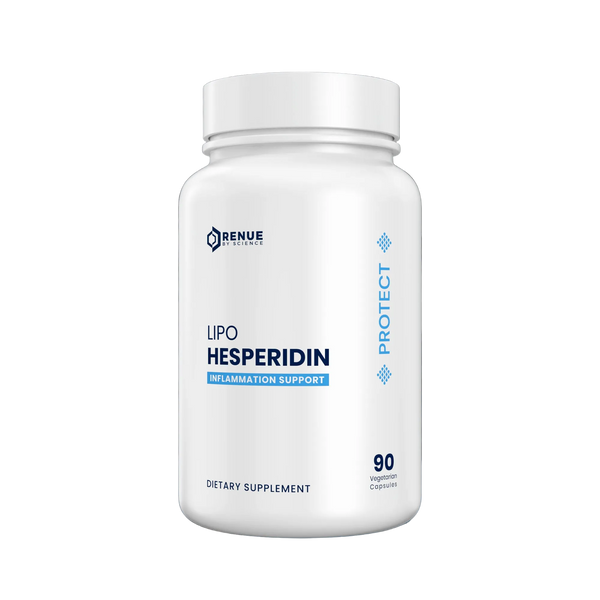 Supplement bottle labeled 'Lipo Hesperidin' on a dark background