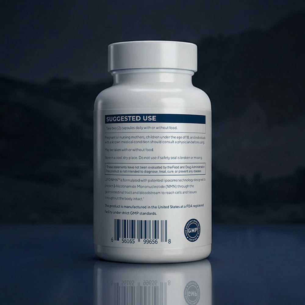 Bottle of supplements with a dark background