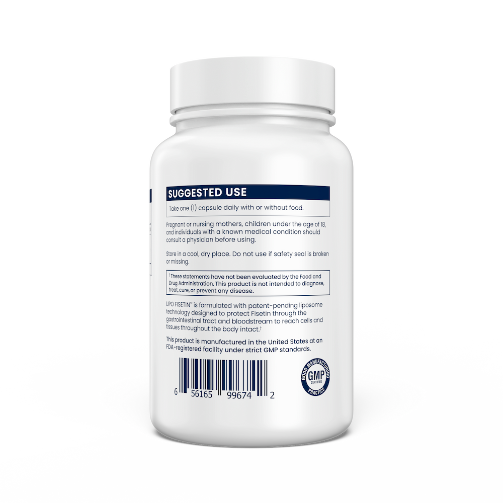 Supplement bottle with label on a white background