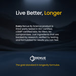 Promotional graphic for 'Live Better, Longer' with a dark background and text.