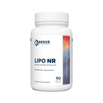 Supplement bottle labeled 'Lipo NR' by Renue on a white background