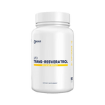 Supplement bottle labeled 'Lipo Trans-Resveratrol' on a white background
